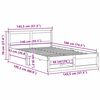 vidaXL Sengestamme med hodegjerde Hvit 140 x 190 cm Massiv furu