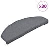 vidaXL Trappematter 30 stk 65x24x4 cm lysegr&aring; og bl&aring; halvrund store