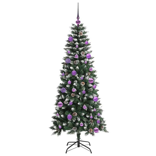 vidaXL Kunstig juletre med 150 LED gr&oslash;nn 150 cm PVC og plast og st&aring;l