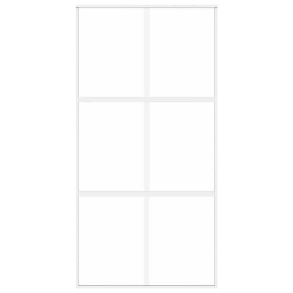 vidaXL Skyved&oslash;r hvit 102,5x205 cm herdet glass og aluminium