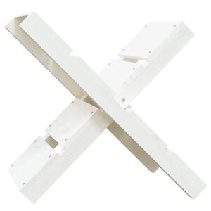vidaXL Vedstativ hvit 47x39,5x48 cm heltre furu