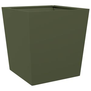 vidaXL Plantekasse olivengr&oslash;nn 50x50x50 cm st&aring;l