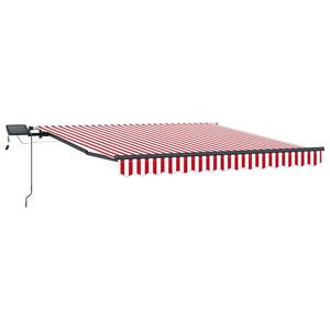 vidaXL Uttrekkbar markise R&oslash;d og Hvit 300 x 250 cm Stoff og Aluminium