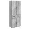 vidaXL Skapsett 2 pcs Gr&aring; Sonoma 66 x 34,5 x 89,5 cm Konstruert tre