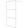 vidaXL Dusjvegg hvit 100x195 cm klart ESG-glass