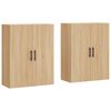 vidaXL Veggskap 2 stk sonoma eik 69,5x34x90 cm