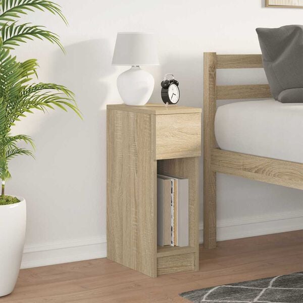 vidaXL Nattbord med skuff sonoma eik 20x36x60 cm