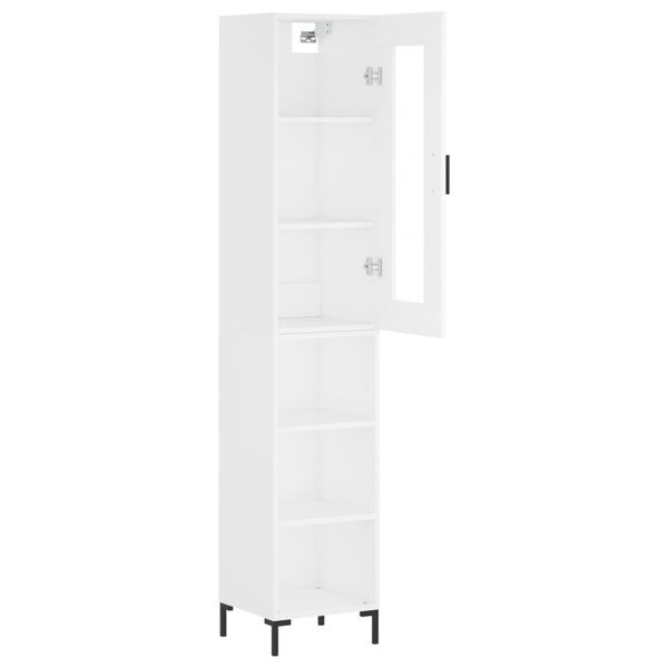 vidaXL Highboard hvit 34,5x34x180 cm konstruert tre