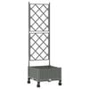 vidaXL Hageplanter med espalier og hjul Lysegr&aring; 40 x 40 x 131,5 cm PP