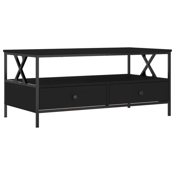 vidaXL Salongbord svart 100x51x45 cm konstruert tre