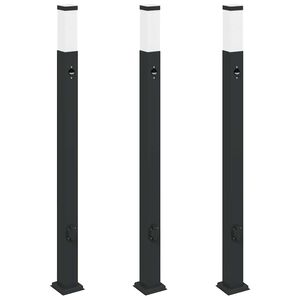 vidaXL Pullertlamper med sensor og stikkontakt 3 stk 110 cm svart IP44