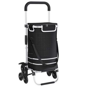 vidaXL Handlevogn Svart 47 x 39 x 100,5 cm Oxford-stoff