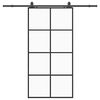vidaXL Skyved&oslash;r med monteringssett svart 102,5x205 cm ESG-glass