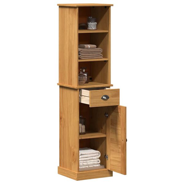 vidaXL Baderomsinnredningssett med d&oslash;r VIGO 2 pcs Brun og Honningbrun