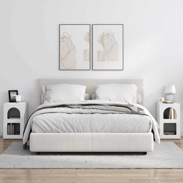 vidaXL Nattbord 2 pcs Hvit 29,5 x 33,5 x 50 cm Konstruert tre