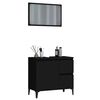 vidaXL Baderomsskapsett 2 deler svart konstruert tre