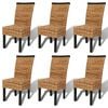 vidaXL Spisestoler 6 stk abaca og heltre mango