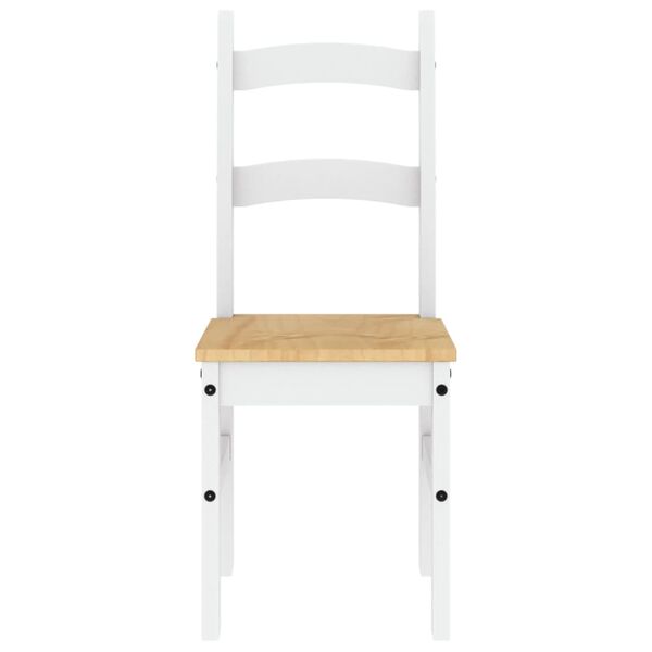 vidaXL Spisestoler 2 stk hvit 40x46x99 cm heltre furu