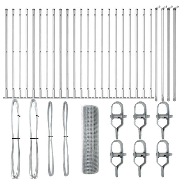 vidaXL Gjerde med innlegg. sølv 0.8 x 100 m Stål