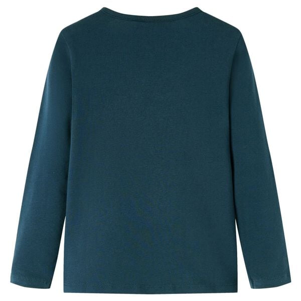 T-skjorte for barn med lange ermer mørkegrønn 92
