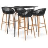 vidaXL Barsett 5 deler svart