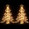 vidaXL Sammenleggbare LED-juletrefigurer 2 stk varmhvit 87x87x93 cm
