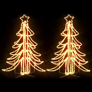 vidaXL Sammenleggbare LED-juletrefigurer 2 stk varmhvit 87x87x93 cm