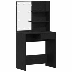 vidaXL Sminkebord Svart Eik 74,5 x 40 x 141 cm Konstruert tre