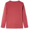 T-skjorte for barn med lange ermer brent rød 128