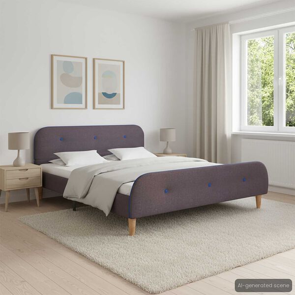 vidaXL Sengeramme uten Madrass Taupe Stoff 135x190 cm