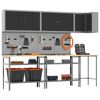 vidaXL Sett med arbeidskabinetter med hylle 10 pcs Svart og Gr&aring;