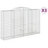 vidaXL Gabionkurver buede 3 stk 300x50x180/200 cm galvanisert jern