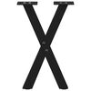 vidaXL Salongbordben X-formet 2 stk svart 38 x (42-43) cm stål