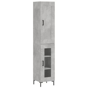 vidaXL Highboard betonggr&aring; 34,5x34x180 cm konstruert tre