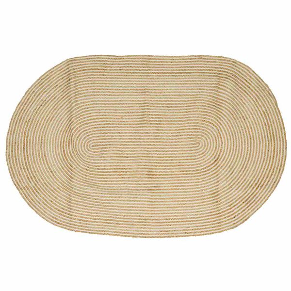 vidaXL Teppe Naturlig og Hvit 205 x 305 cm Jute