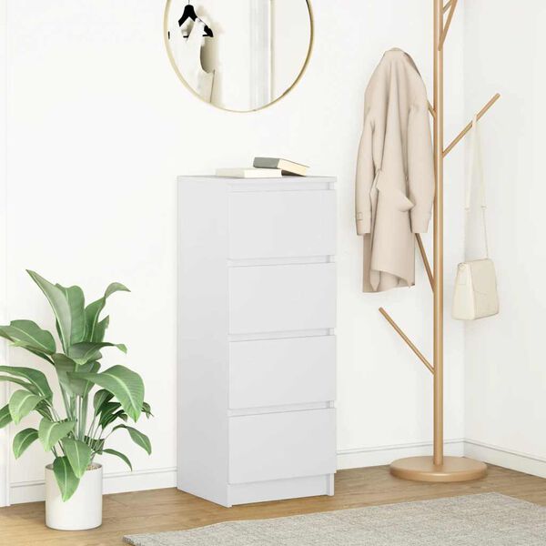 vidaXL Skjenk hvit 37,5x35x99 cm konstruert tre