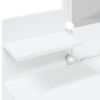 vidaXL Sminkebord med LED hvit 100x40x130 cm