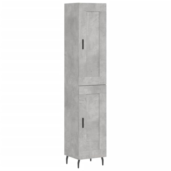 vidaXL Highboard betonggrå 34,5x34x180 cm konstruert tre