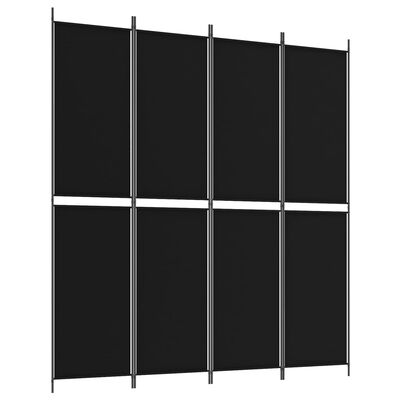 vidaXL Romdeler 4 paneler svart 200x220 cm stoff