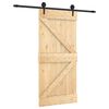 vidaXL Skyved&oslash;r Naturlig og svart 95 x 210 cm Massiv Furu Tre