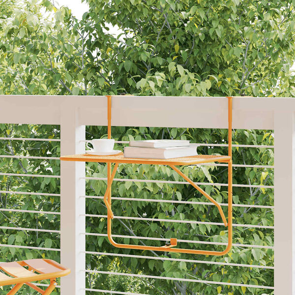 vidaXL Balkongbord gul 60x40 cm st&aring;l