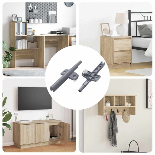 vidaXL Myk lukking demper 2 pcs Gr&aring; 125 x 47 x 15 mm PP