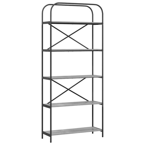 vidaXL Bokhylle Gr&aring; Sonoma 80 x 30 x 183 cm Konstruert tre