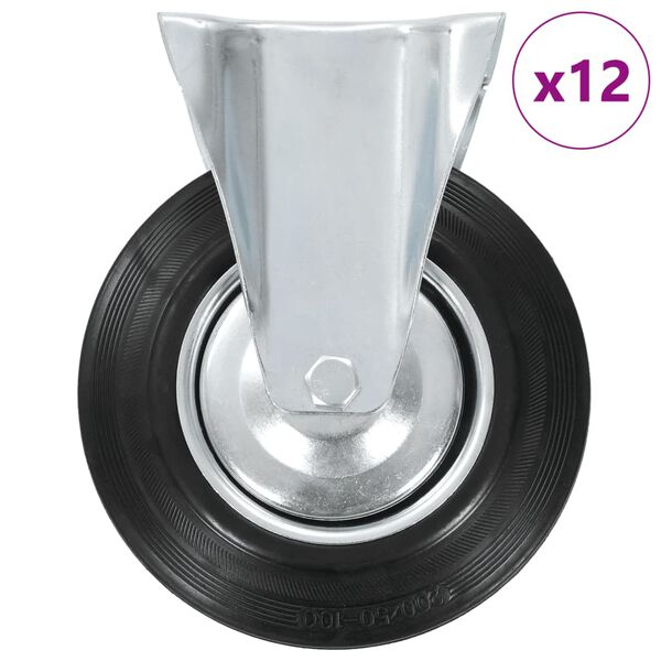 vidaXL Faste hjul 12 stk 200 mm