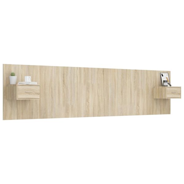 vidaXL Sengegavl med skap sonoma eik konstruert tre