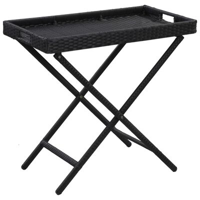 vidaXL Sammenleggbart bord svart 80x45x75 cm polyrotting