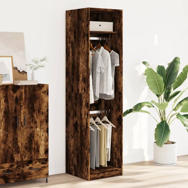 vidaXL Garderobe røkt eik 50x50x200 cm konstruert tre