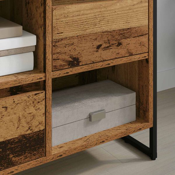 vidaXL TV-skap med skuff Gamle tre 100 x 36 x 49,5 cm Konstruert tre