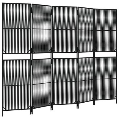vidaXL Romdeler 5 paneler svart polyrotting