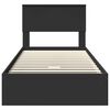 vidaXL Seng med Oppbevaring med skuff Svart 90 x 190 cm Konstruert tre